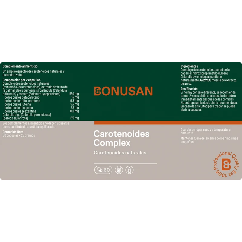 Carotenoides Complejo 60 Capsulas | Bonusan