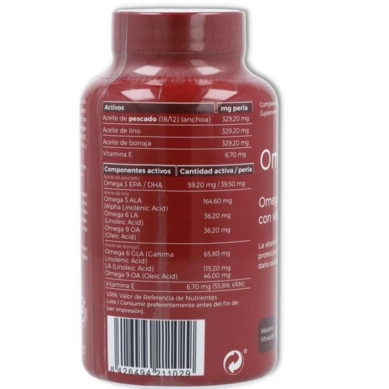 Omega 3 6 9 con Vitamina E 60 Perlas | Herbora