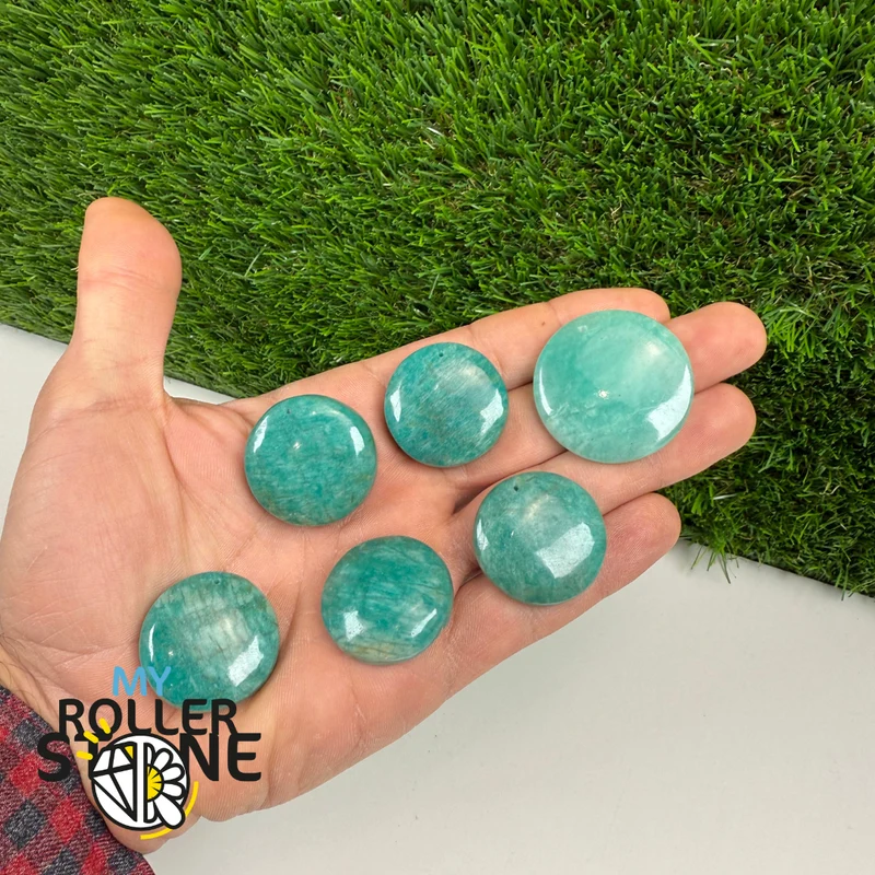 Colgante redondo perforado en amazonita azul 5A