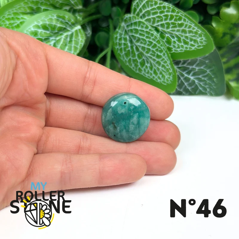 Colgante redondo perforado en amazonita azul 5A
