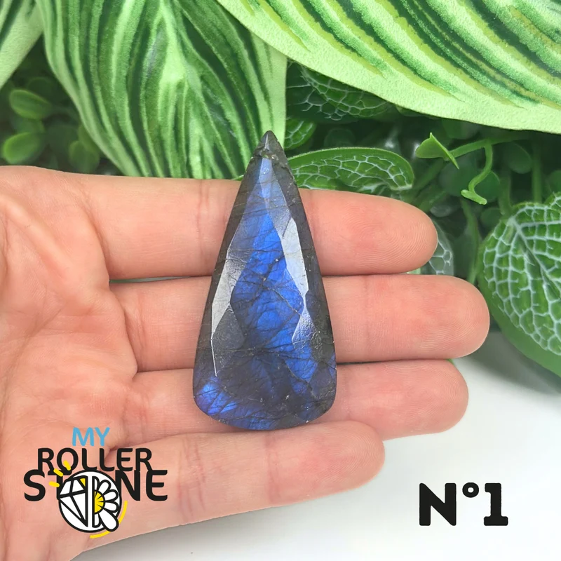 Colgantes de labradorita azul fuego facetada 5A
