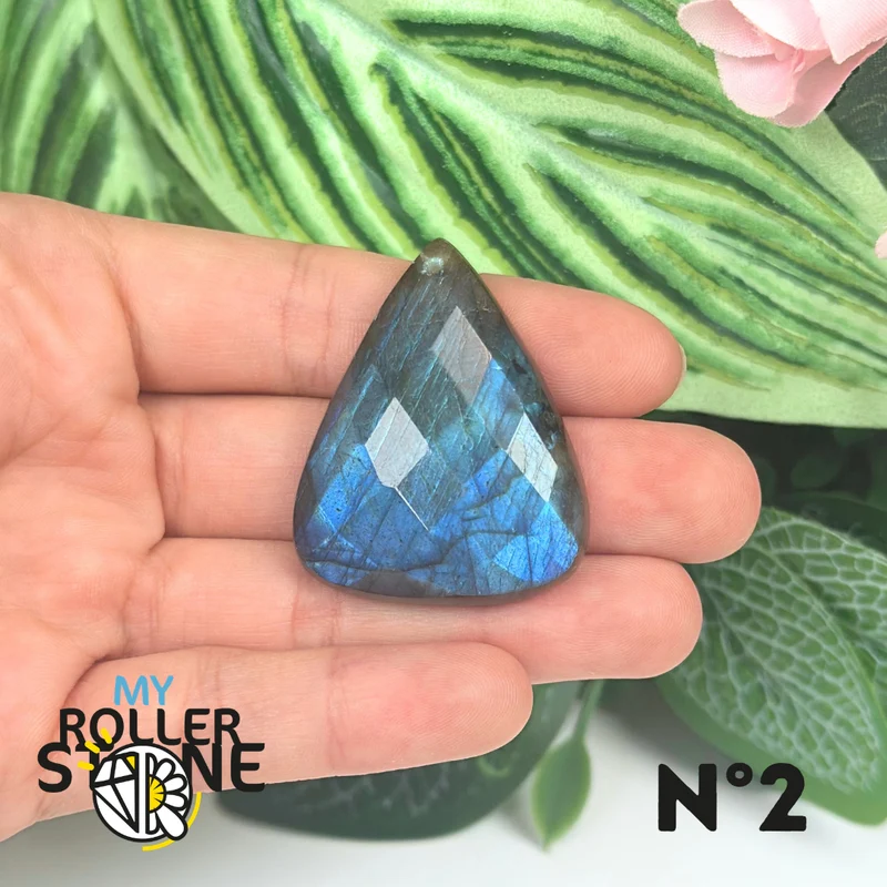 Colgantes de labradorita azul fuego facetada 5A