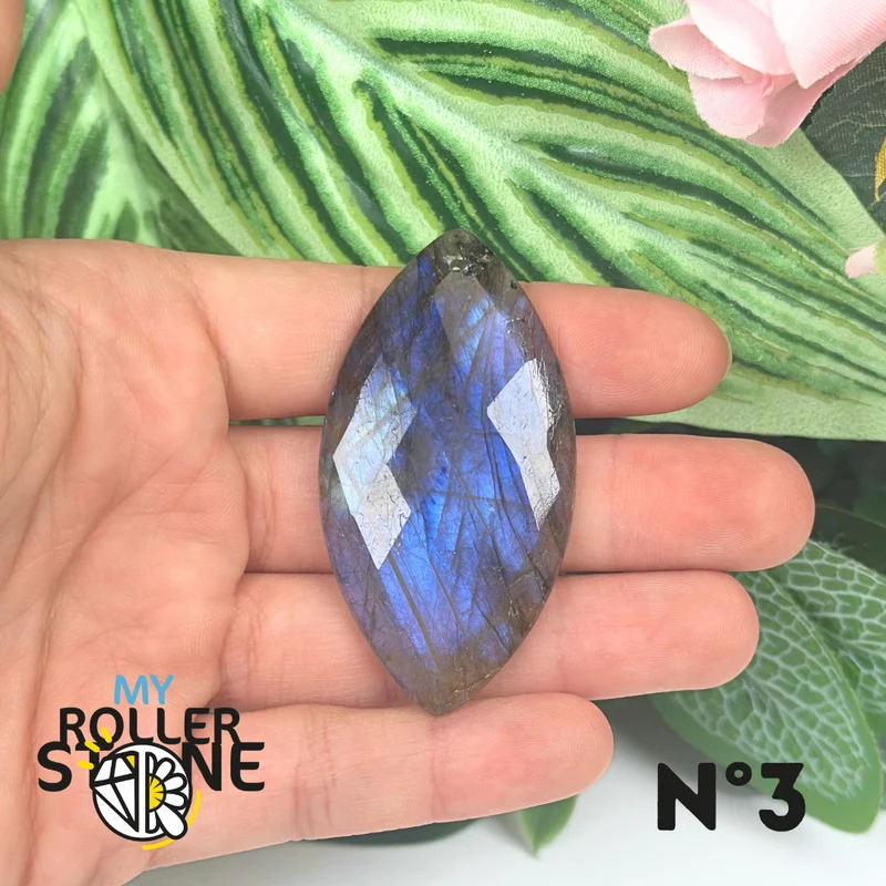 Colgantes de labradorita azul fuego facetada 5A