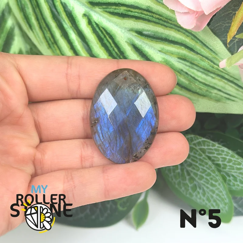 Colgantes de labradorita azul fuego facetada 5A