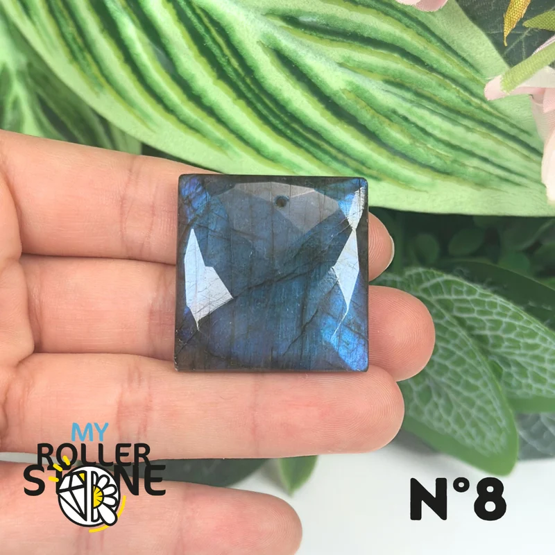 Colgantes de labradorita azul fuego facetada 5A