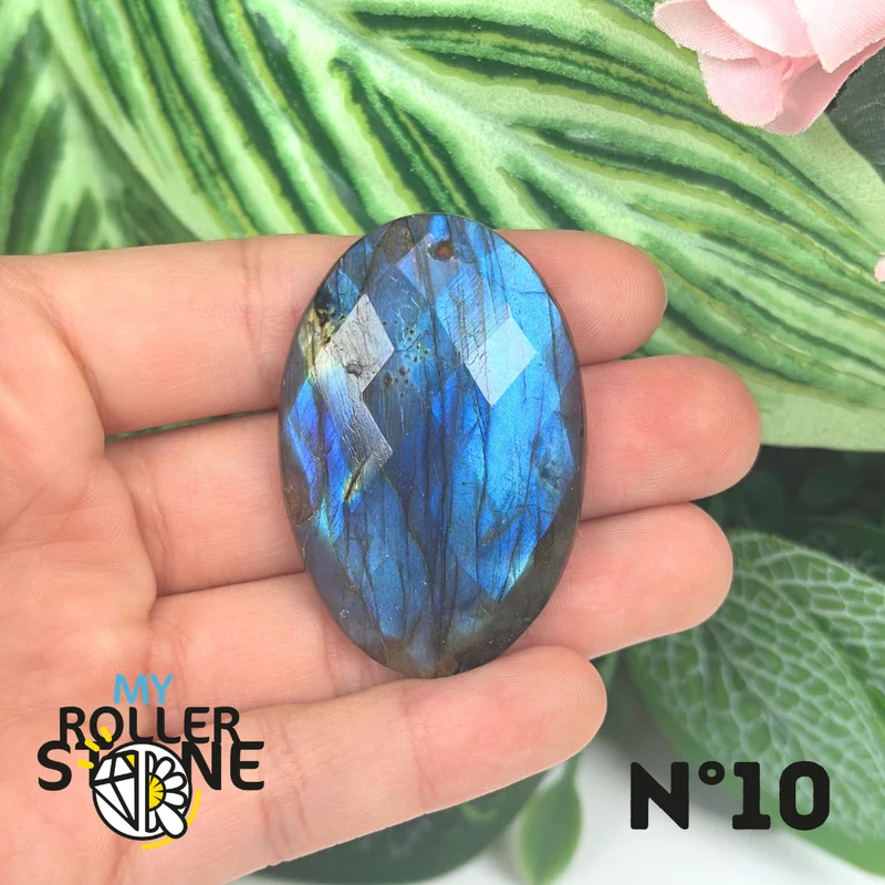 Colgantes de labradorita azul fuego facetada 5A