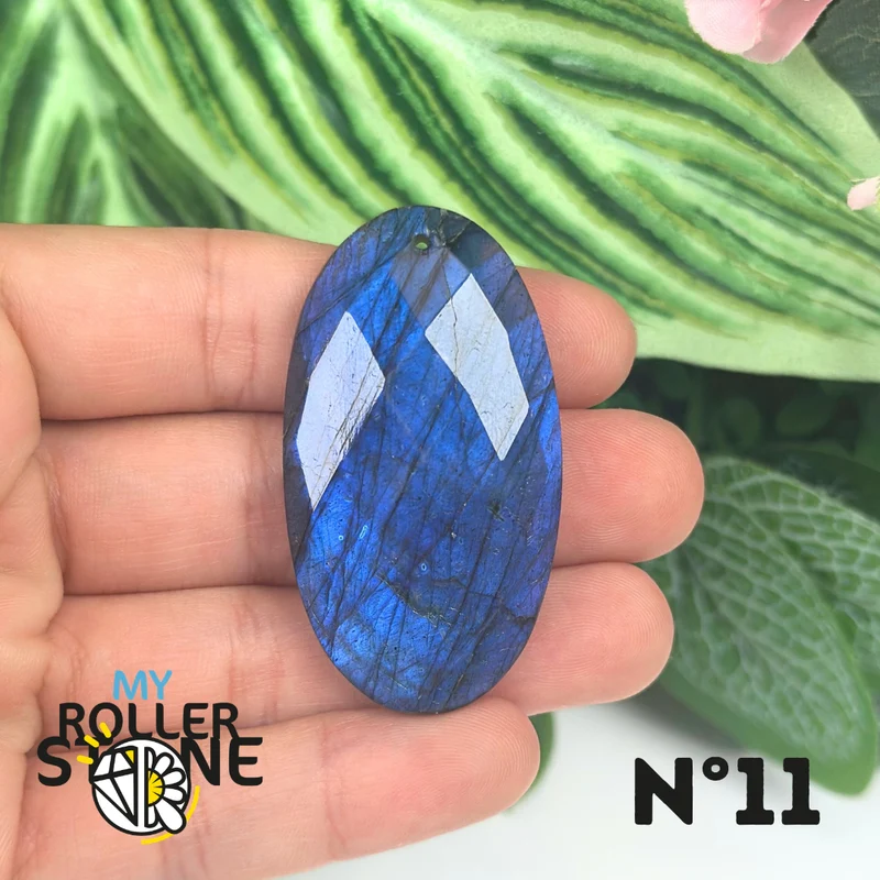 Colgantes de labradorita azul fuego facetada 5A