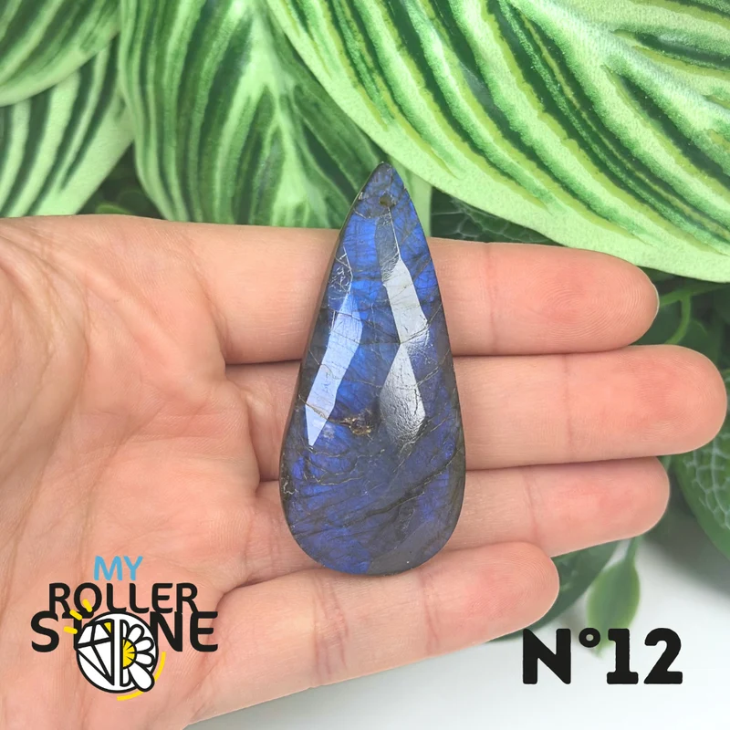 Colgantes de labradorita azul fuego facetada 5A