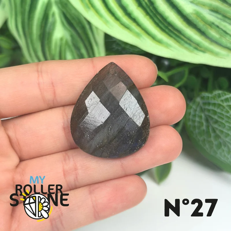Colgantes de labradorita azul fuego facetada 5A