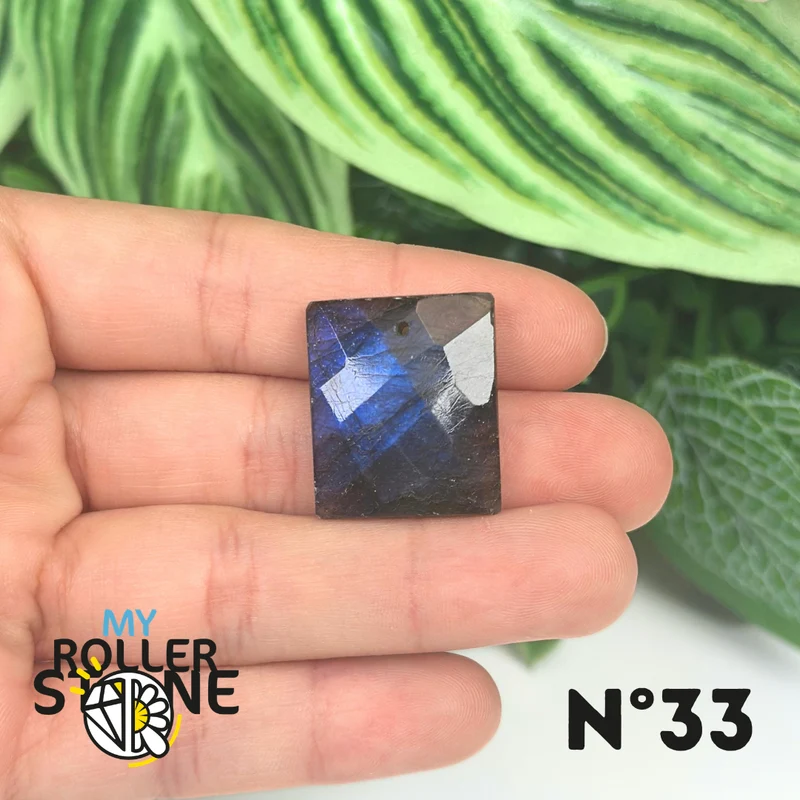 Colgantes de labradorita azul fuego facetada 5A