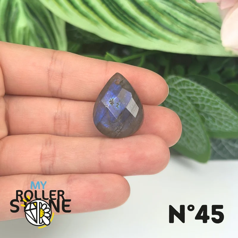 Colgantes de labradorita azul fuego facetada 5A