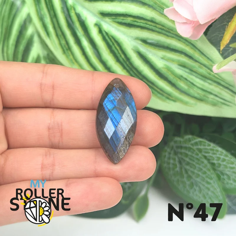 Colgantes de labradorita azul fuego facetada 5A