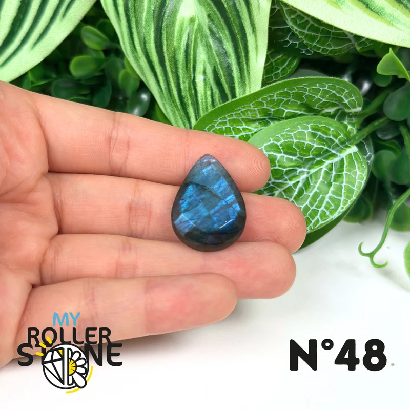 Colgantes de labradorita azul fuego facetada 5A