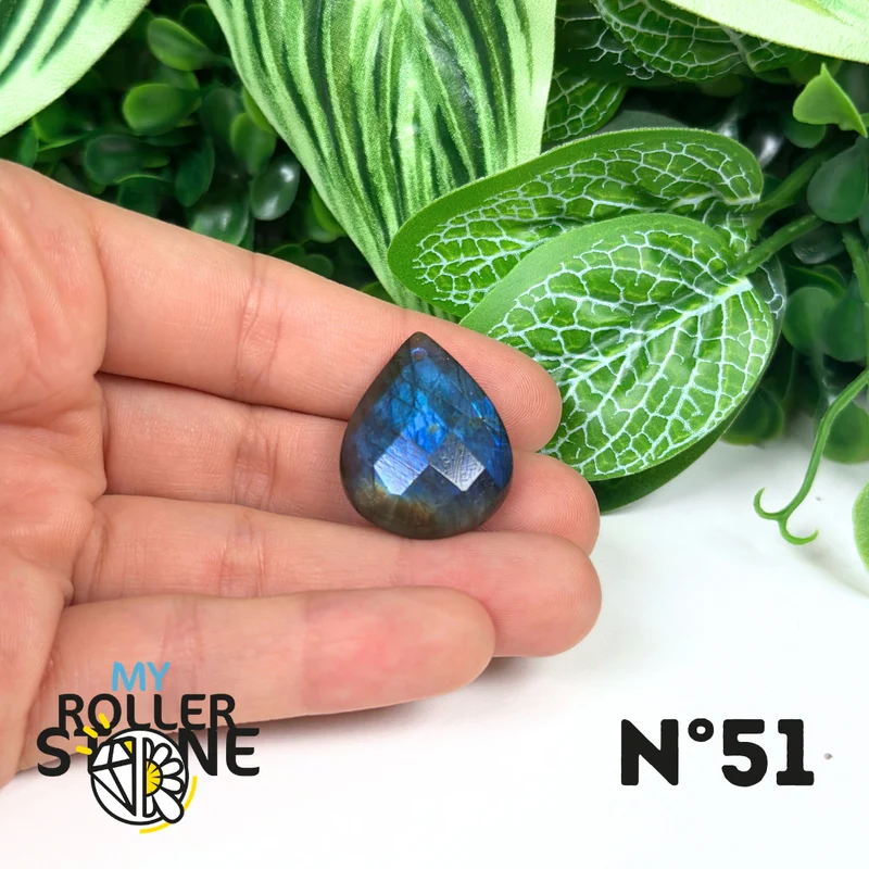 Colgantes de labradorita azul fuego facetada 5A