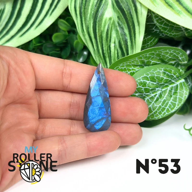 Colgantes de labradorita azul fuego facetada 5A