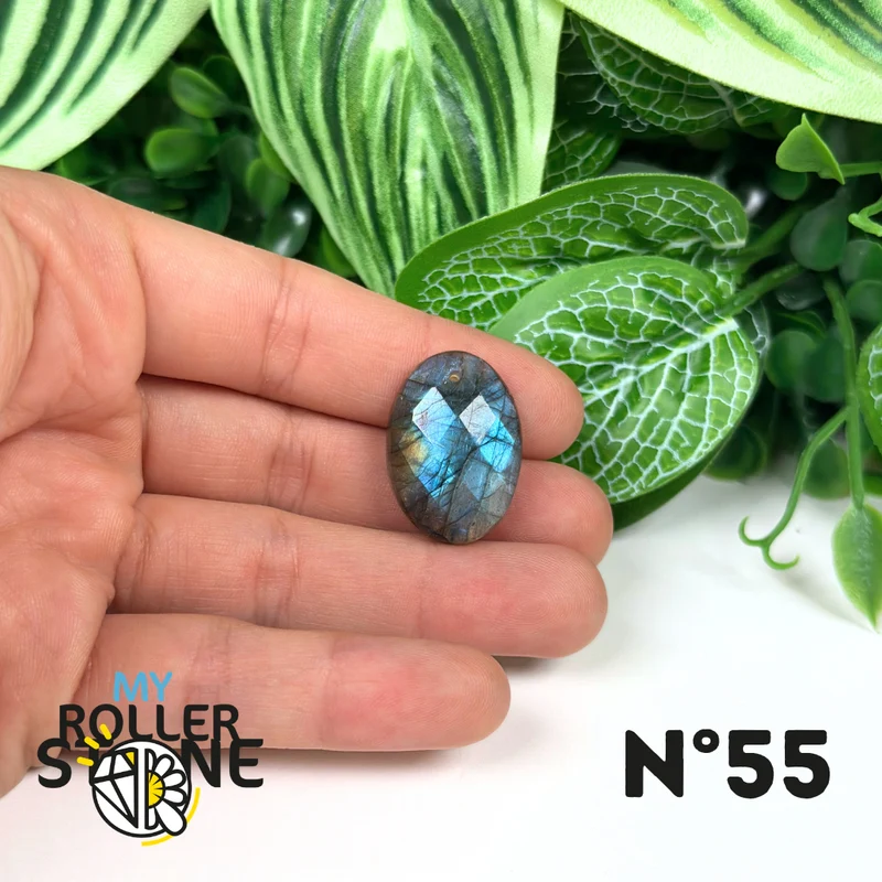 Colgantes de labradorita azul fuego facetada 5A