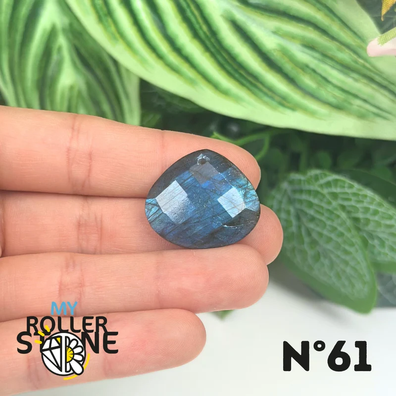 Colgantes de labradorita azul fuego facetada 5A