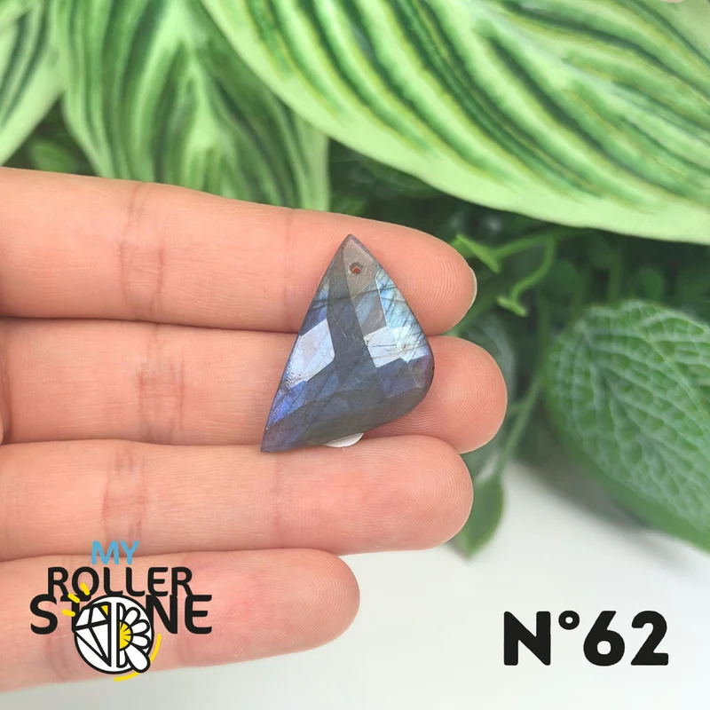Colgantes de labradorita azul fuego facetada 5A
