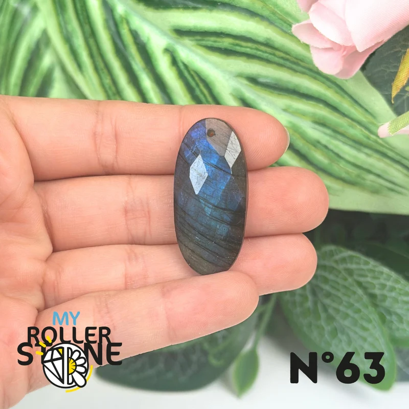 Colgantes de labradorita azul fuego facetada 5A