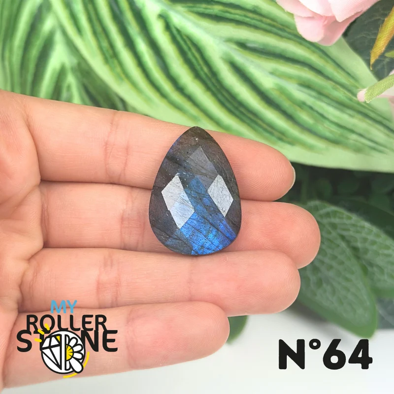 Colgantes de labradorita azul fuego facetada 5A