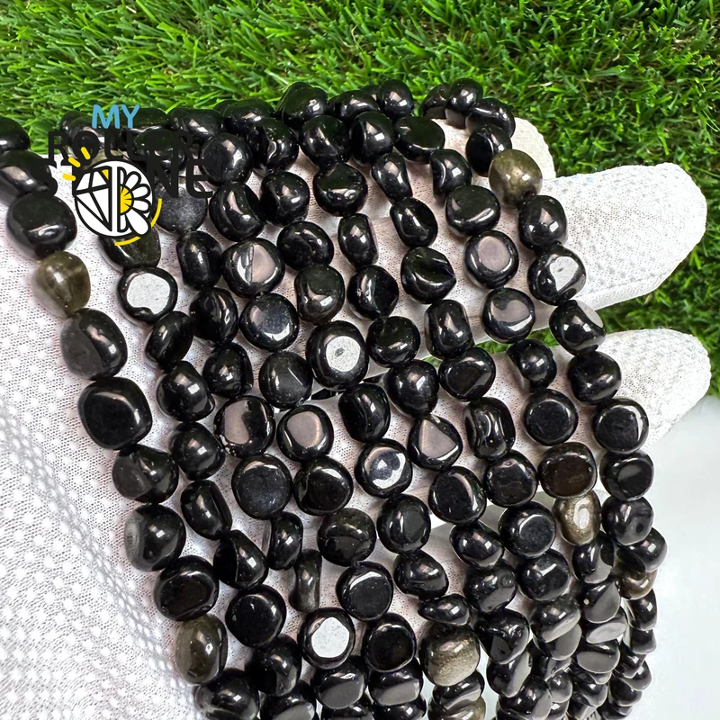 Perla barroca Obsidiana dorada