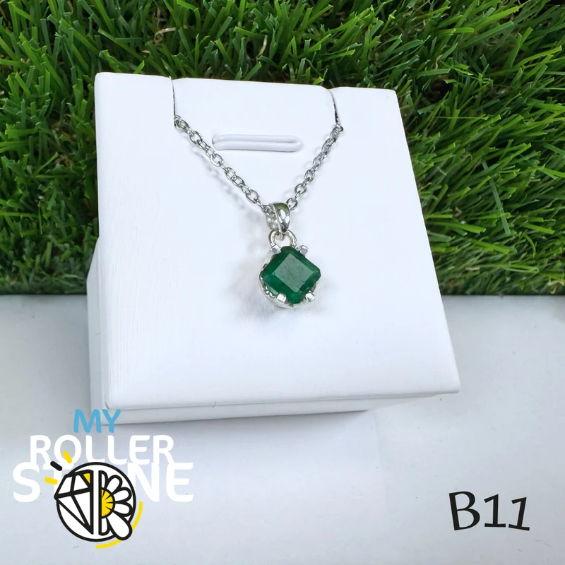 Colgante de esmeralda y plata 925 B11