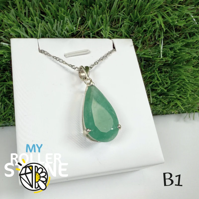 Colgante de esmeralda y plata 925 B1