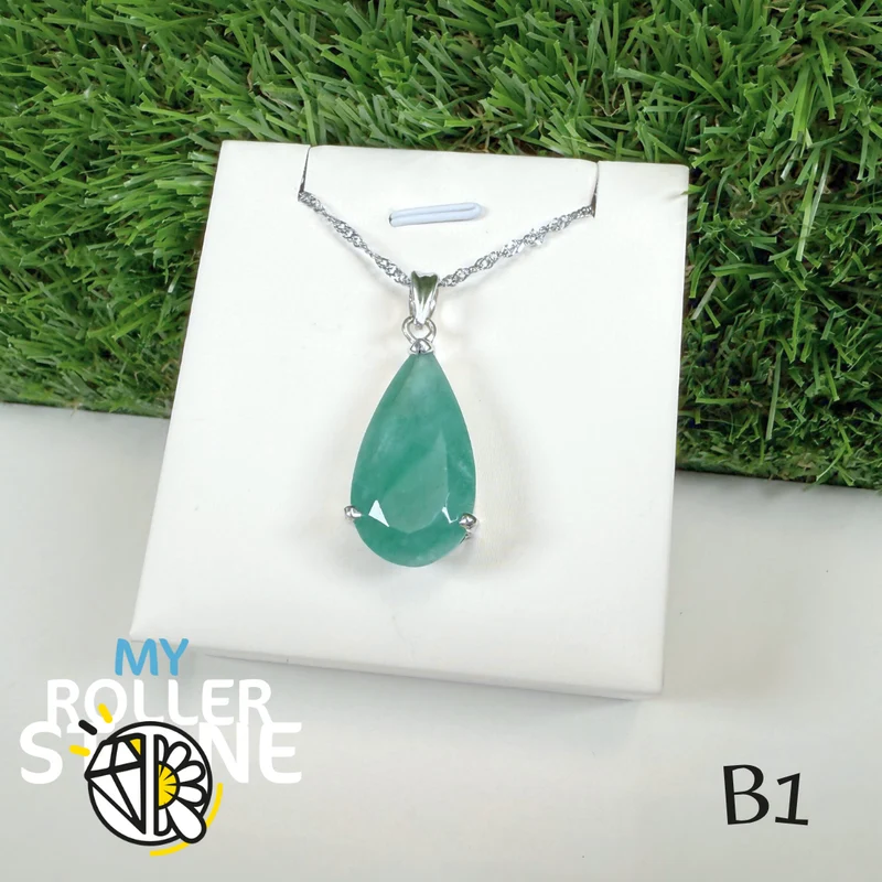 Colgante de esmeralda y plata 925 B1