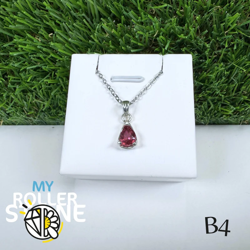 Colgante de turmalina rosa y plata 925 “Santa Rosa” B4