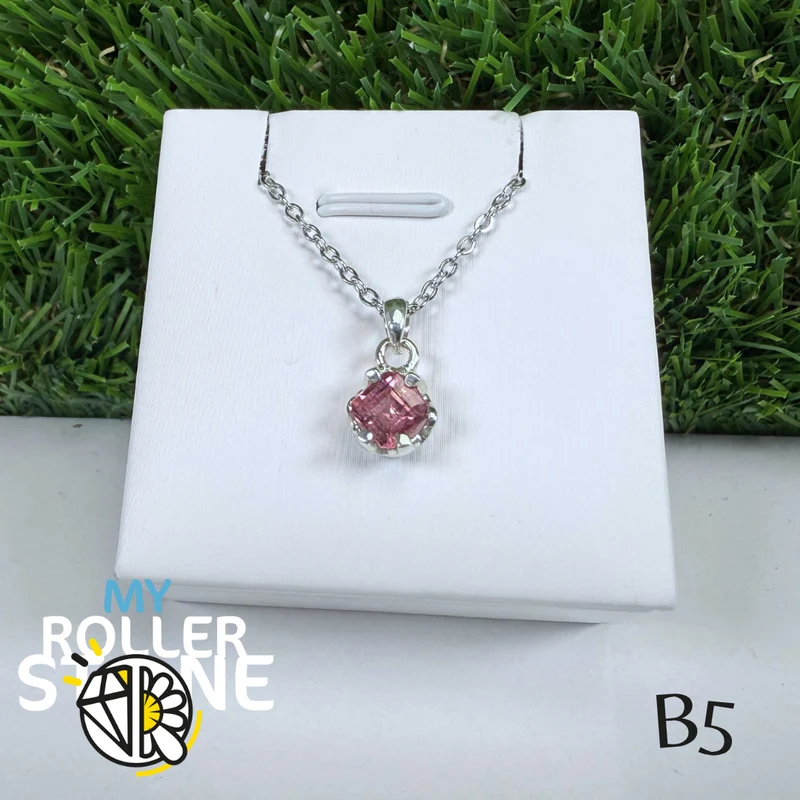 Colgante de turmalina rosa y plata 925 “Santa Rosa” B5