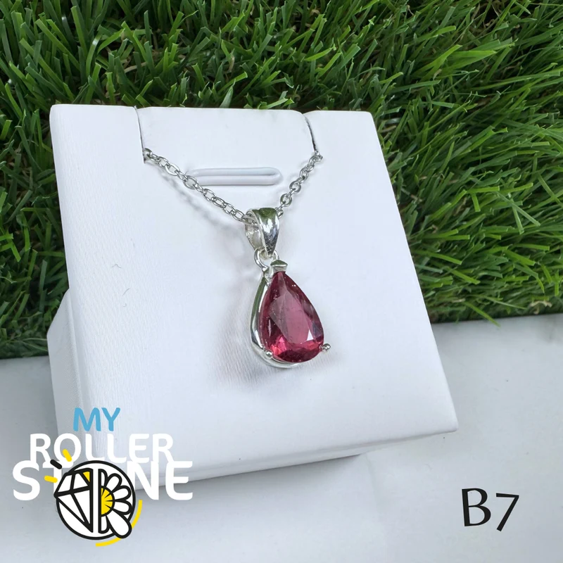 Colgante de turmalina rosa y plata 925 “Santa Rosa” B7