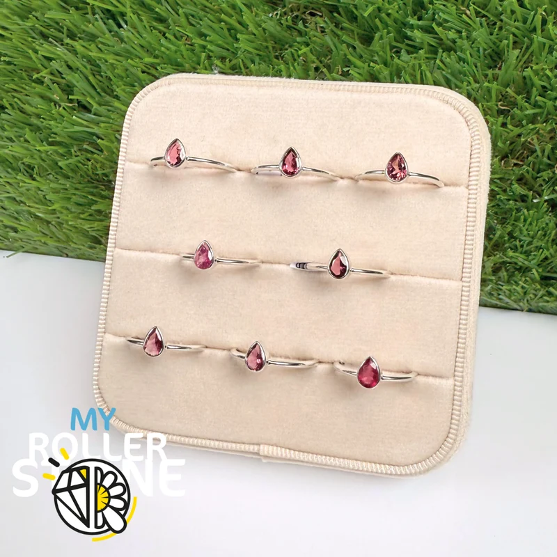 Anillo de plata con turmalina rosa facetada (R819PT)
