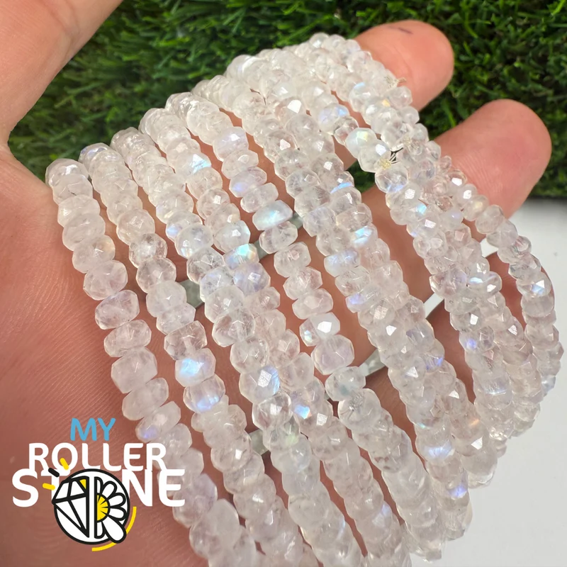 Pulsera de piedra lunar facetada 5A