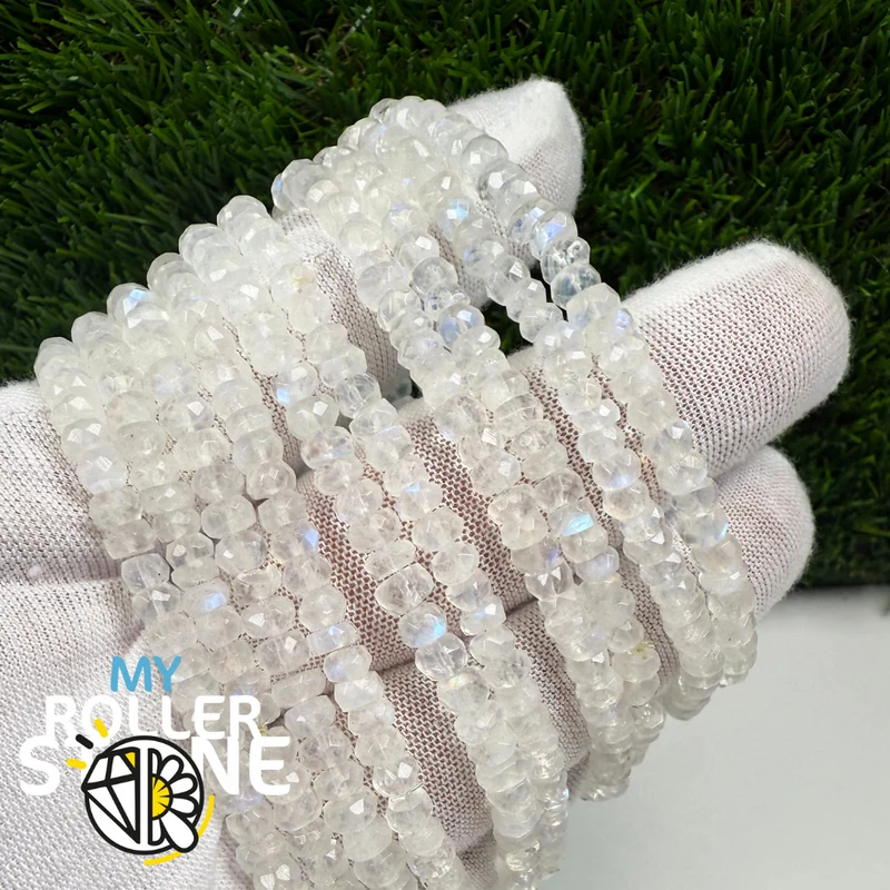 Pulsera de piedra lunar facetada 5A