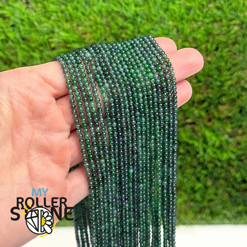 Cuentas redondas de jadeíta de Guatemala – 2,3 mm