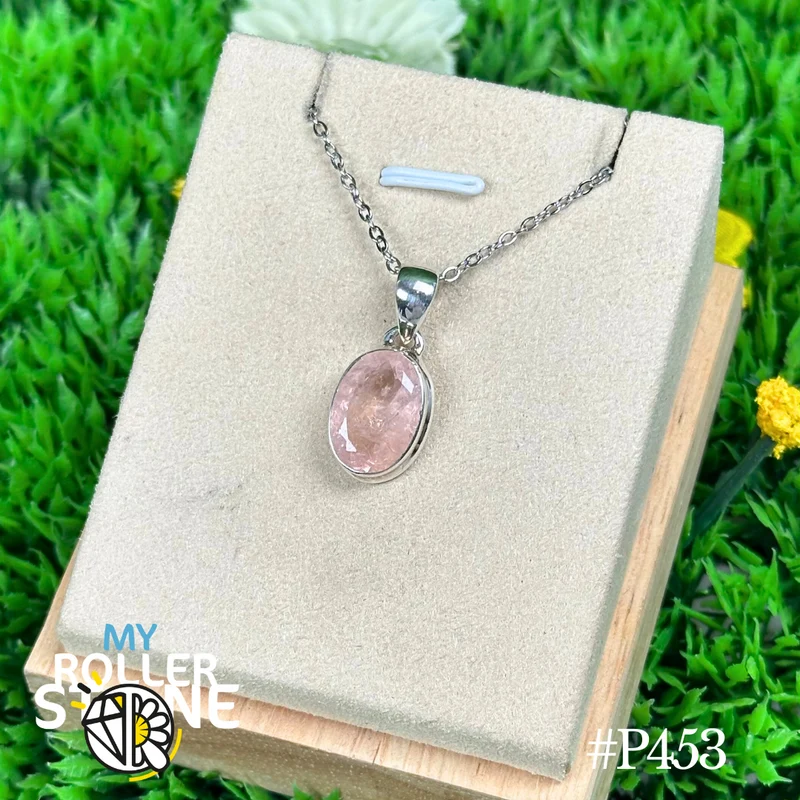 Colgante de Morganita Plata #P453