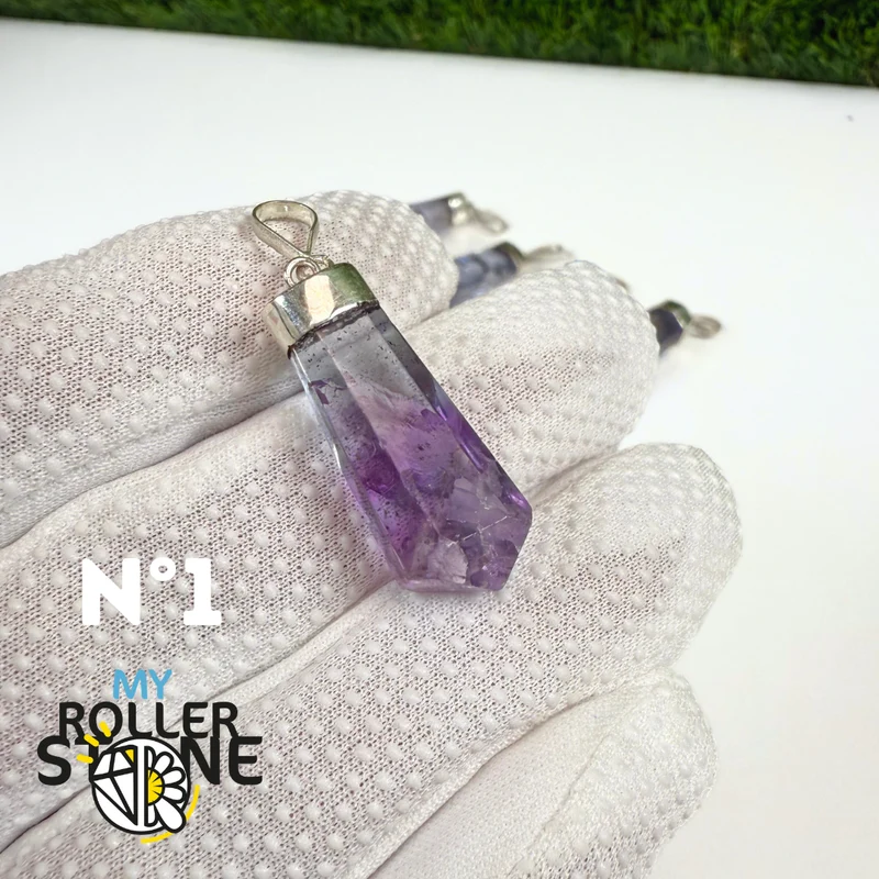 Colgante de fluorita y plata