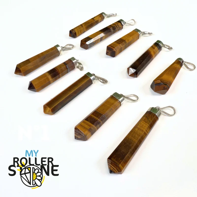 Colgante de ojo de tigre y plata