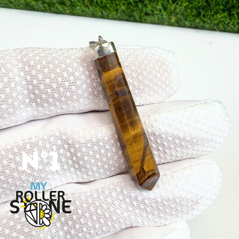 Colgante de ojo de tigre y plata