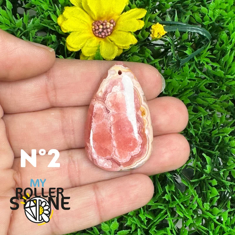 Colgante perforado de rodocrosita