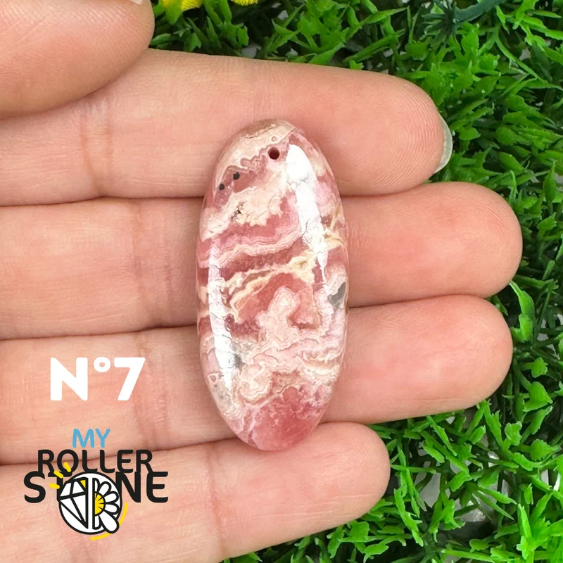 Colgante perforado de rodocrosita
