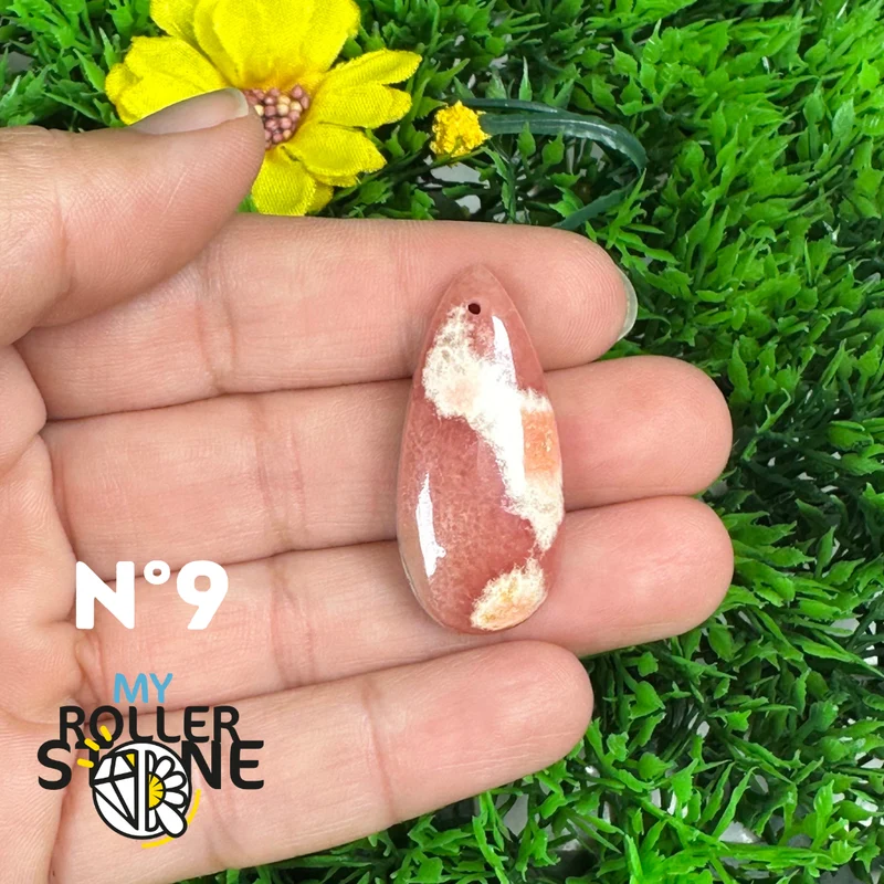 Colgante perforado de rodocrosita