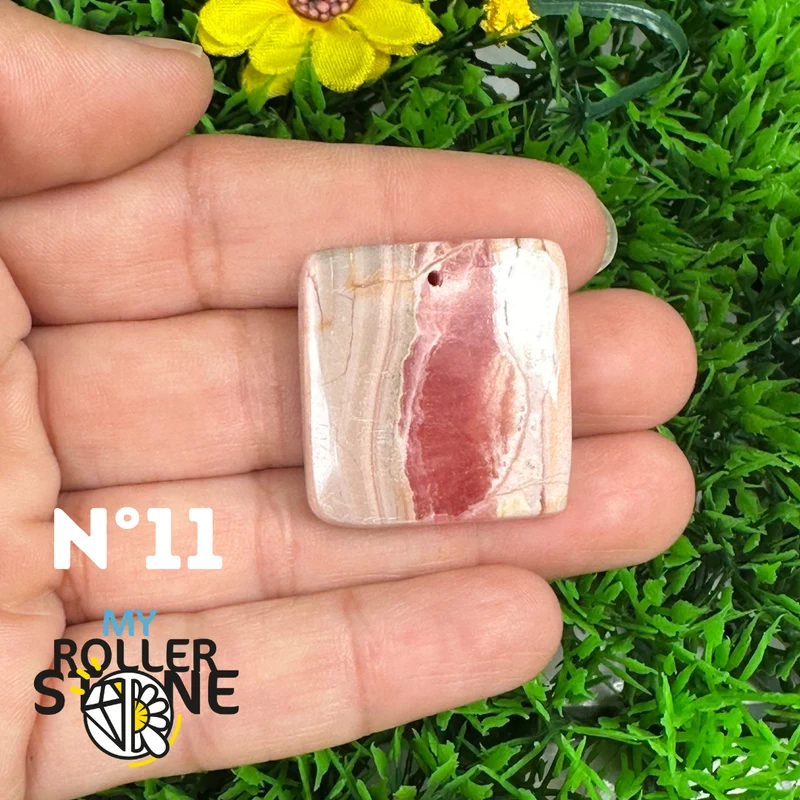 Colgante perforado de rodocrosita