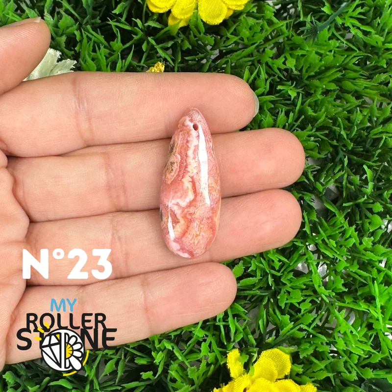 Colgante perforado de rodocrosita