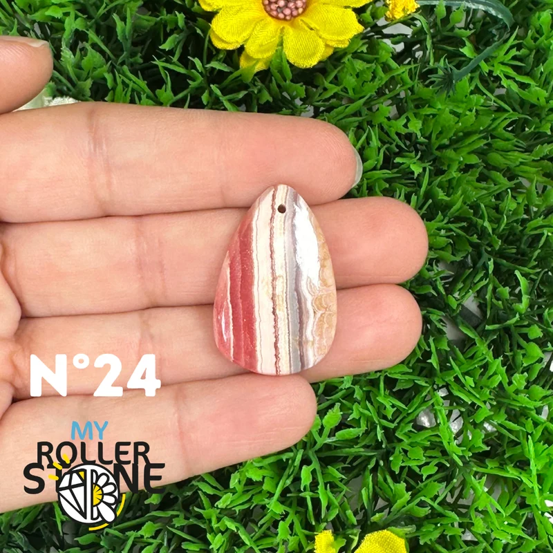 Colgante perforado de rodocrosita