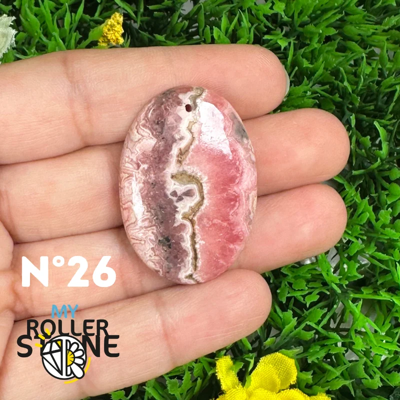 Colgante perforado de rodocrosita
