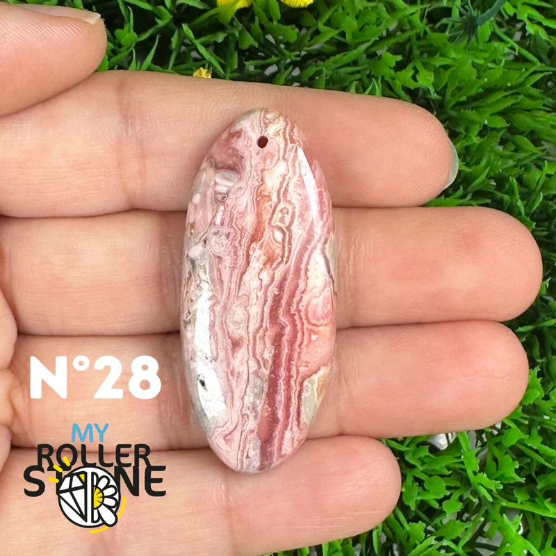 Colgante perforado de rodocrosita