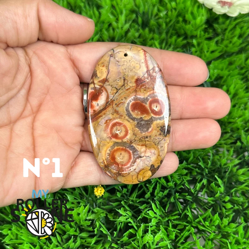 Colgante perforado de jaspe ojo de pájaro 5A