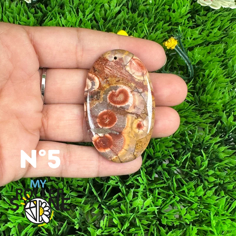 Colgante perforado de jaspe ojo de pájaro 5A