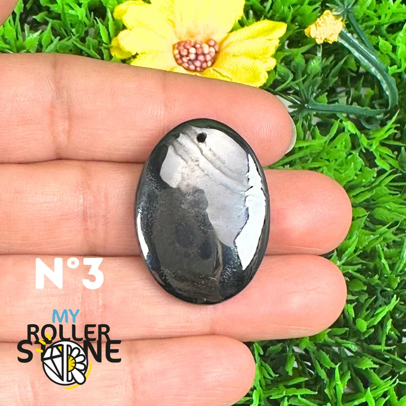 Colgante de plata con psilomelano perforado